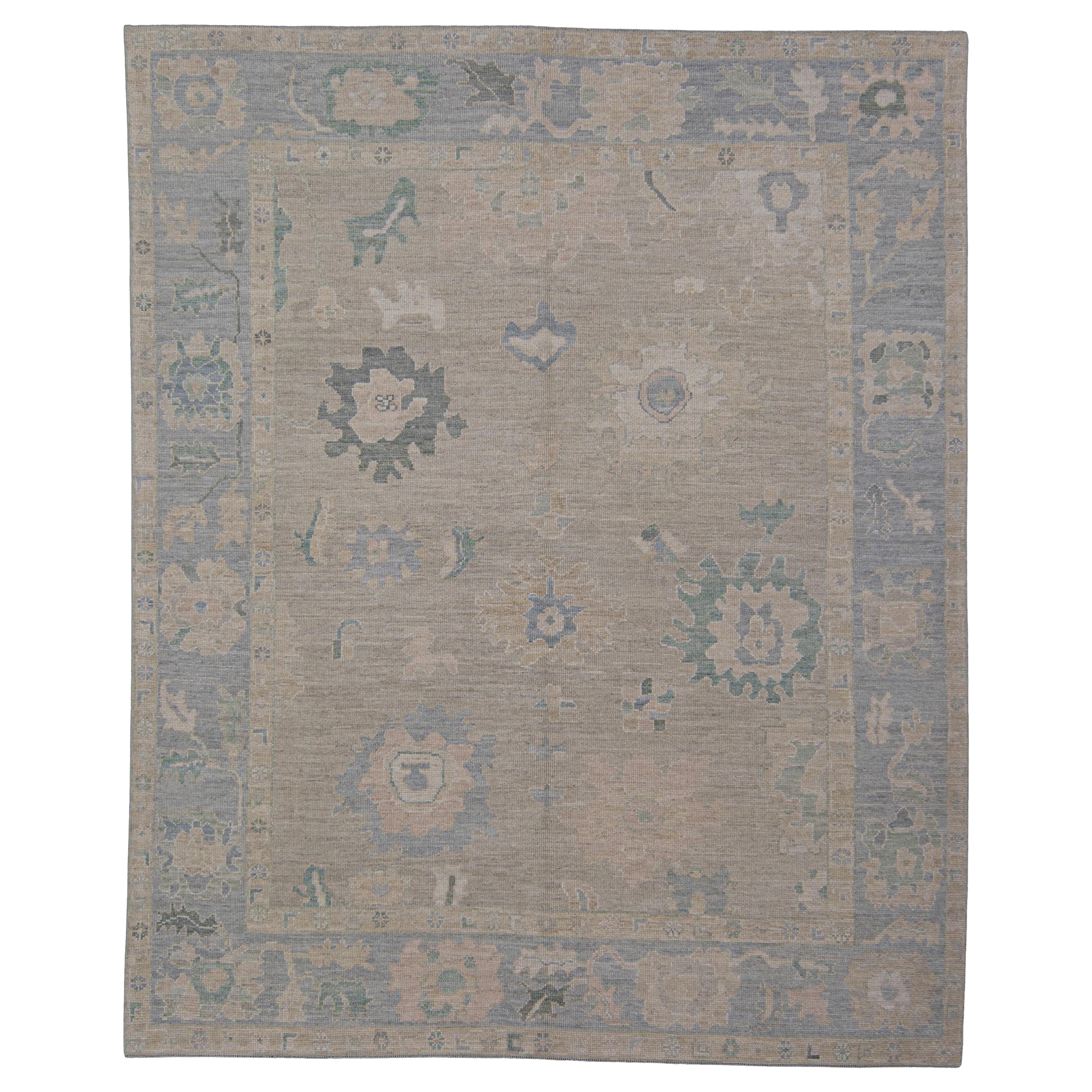 Türkischer Oushak-Teppich Orientalisch Handgefertigt 8'2" x 10' #11693