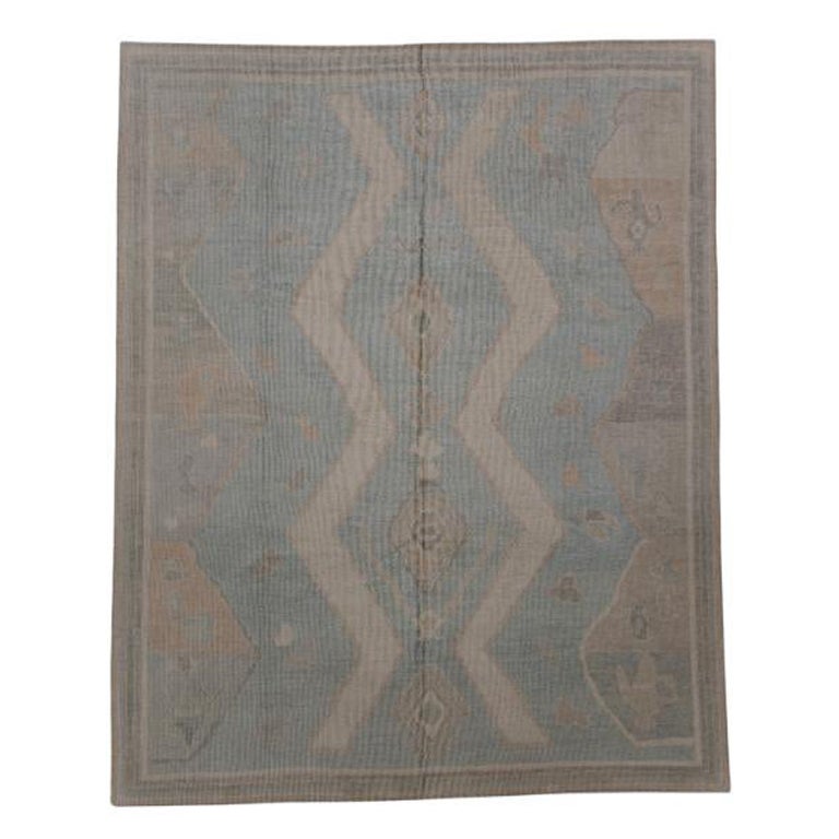 Turkish Oushak Rug Oriental Handmade 8'2" x 10'1" #12077 For Sale