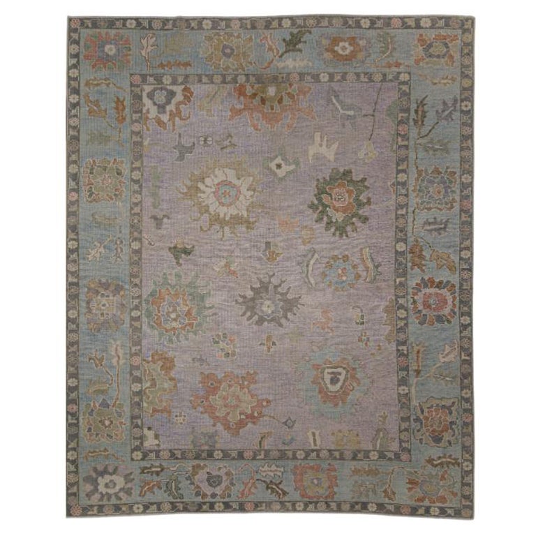 Tappeto Oushak turco orientale fatto a mano 9'2" x 11'10" #12020