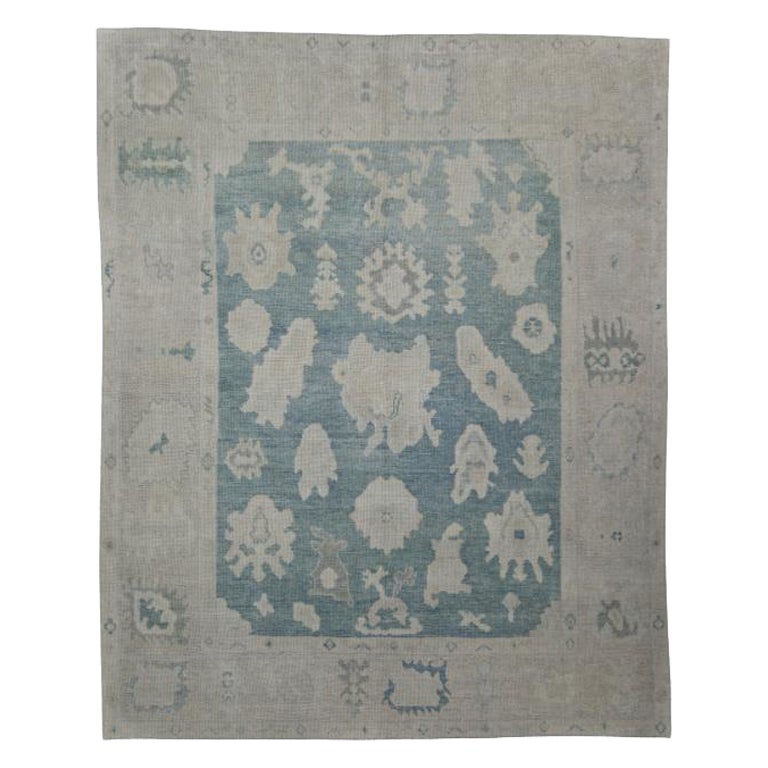 Turkish Oushak Rug Oriental Handmade 7'10" x 9'8" #10771 For Sale