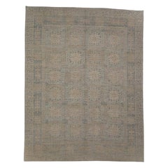 Tappeto Oushak turco dall'aspetto antico, fatto a mano, orientale, 9'4" x 12' #11637