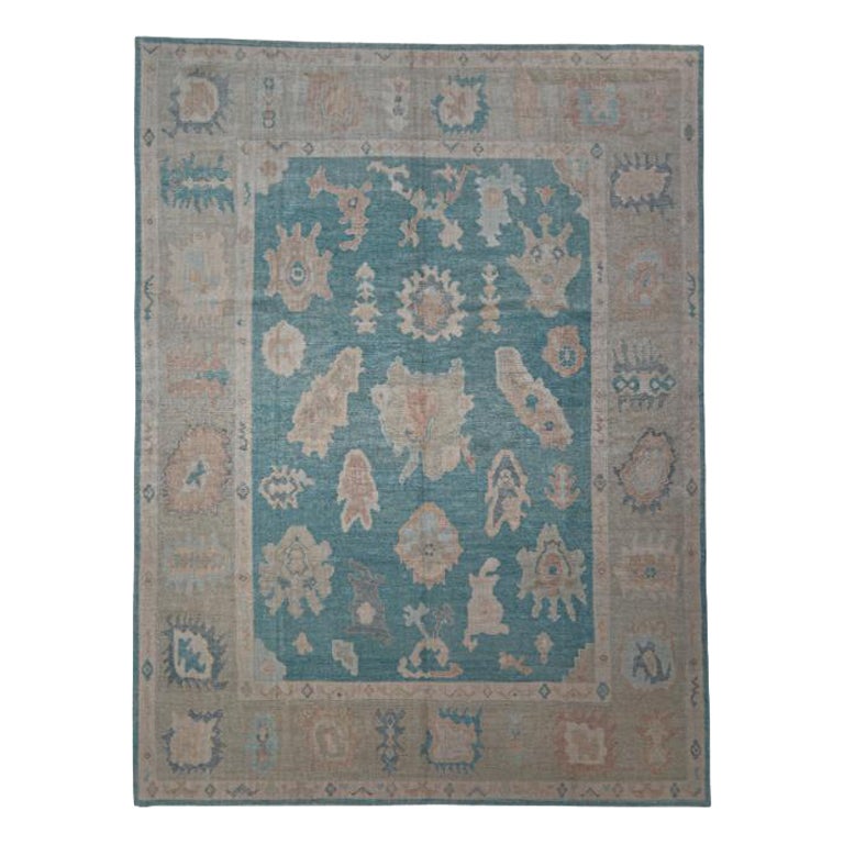 Turkish Oushak Rug Oriental Handmade 8'9" x 11'7" #11908