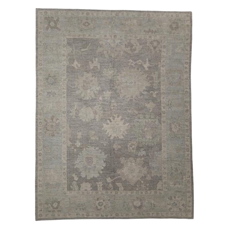 Tappeto Oushak turco orientale fatto a mano 9'4" x 12'4" #11623