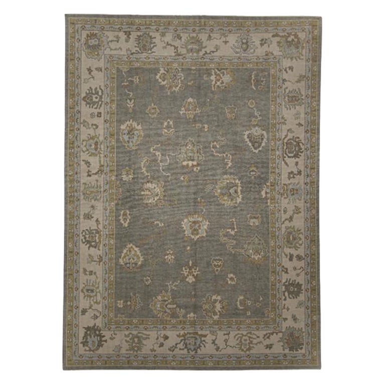 Türkischer Oushak Teppich Orientalisch Handgefertigt 9' x 12'4" #12033