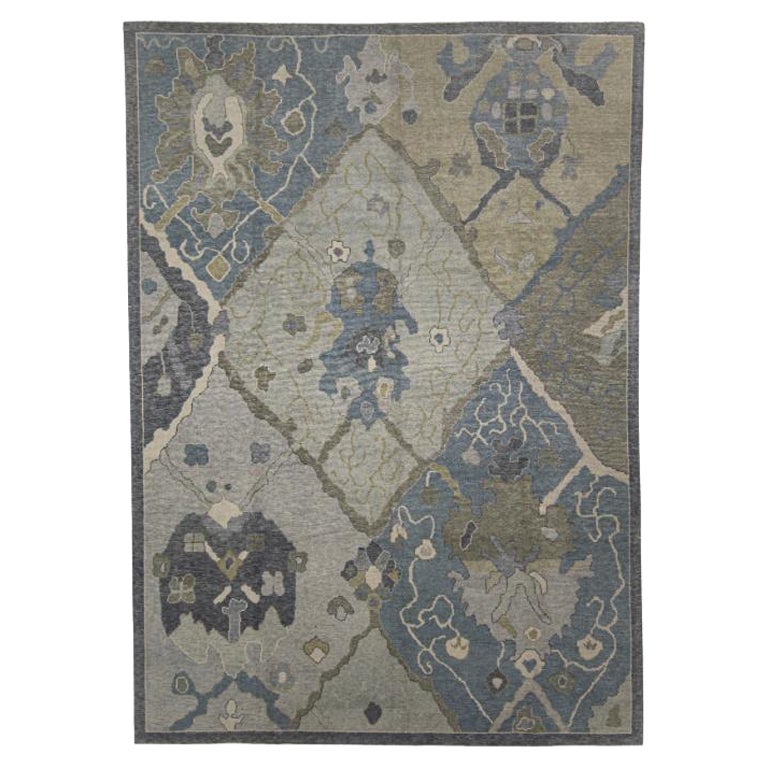 Alfombra Turca Oushak Oriental Hecha a Mano 9'1" x 12'7" #12117