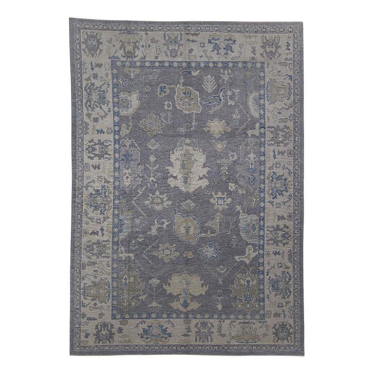 Tapis turc Oushak oriental fait à la main 8'11" x 12'9" n°8189