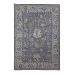Tapis turc Oushak oriental fait à la main 8'11" x 12'9" n°8189
