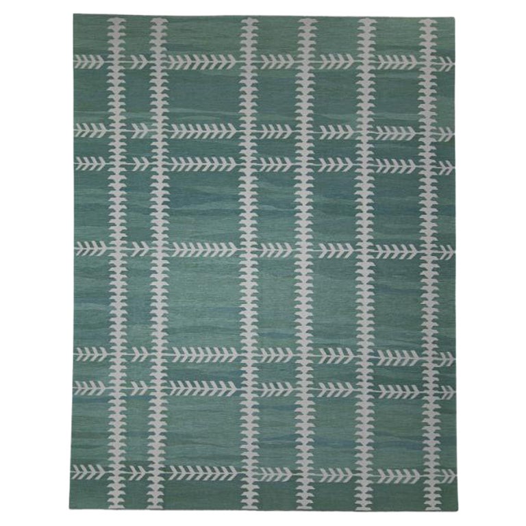 Türkischer Kelim-Teppich Orientalischer handgefertigter Flachgewebe 9'4" x 12' #12216