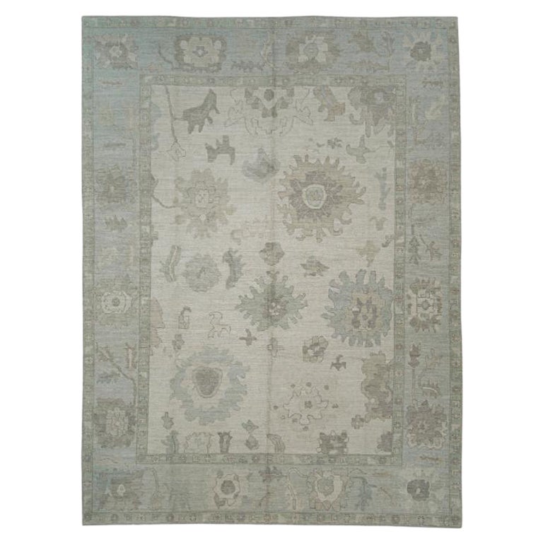 Turkish Oushak Rug Oriental Handmade 10'2" x 14'2" #11740 For Sale
