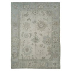 Tapis turc Oushak oriental fait à la main 10'2" x 14'2" n° 11740