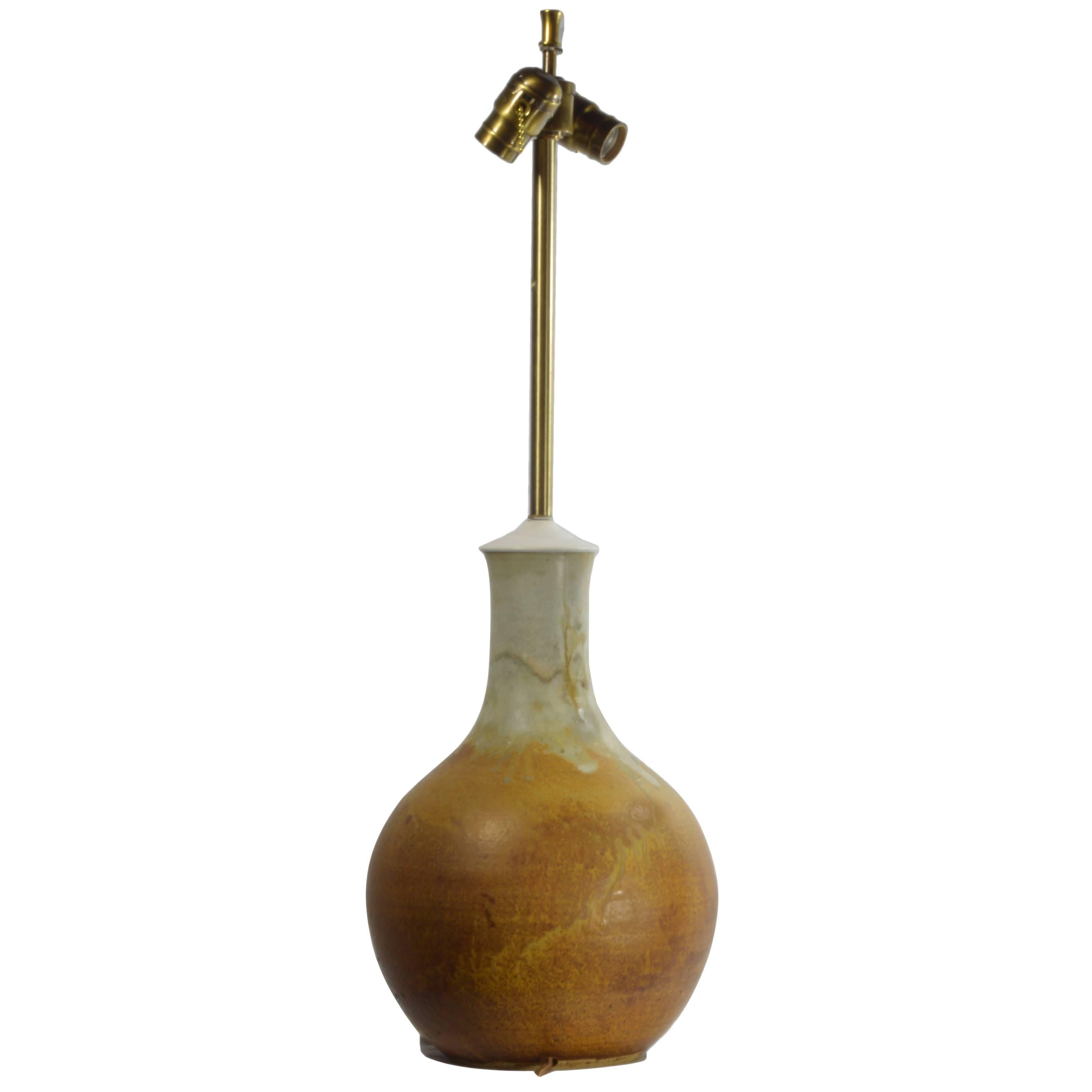 Large Studio Pottery Table Lamp For Sale