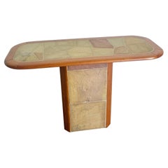 Table console postmoderne de style Paul Kingma Craft en ardoise