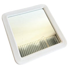 Boho Chic White Washed Pencil Reed Wall Mirror