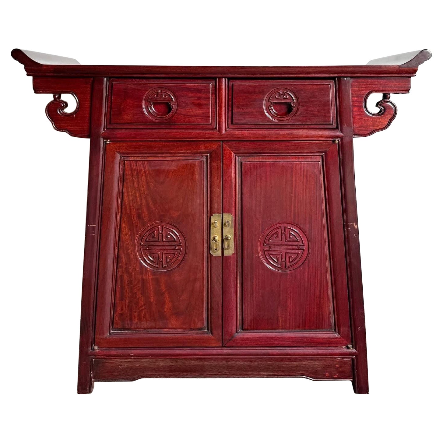 Consola de altar china tallada en palisandro en venta