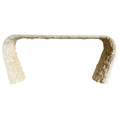 Postmodern Tessellated Stone Waterfall Console Table, Maitland-Smith Style