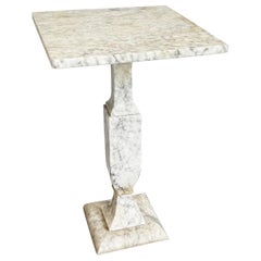 Antique Italian Alabaster Square Top Side Table
