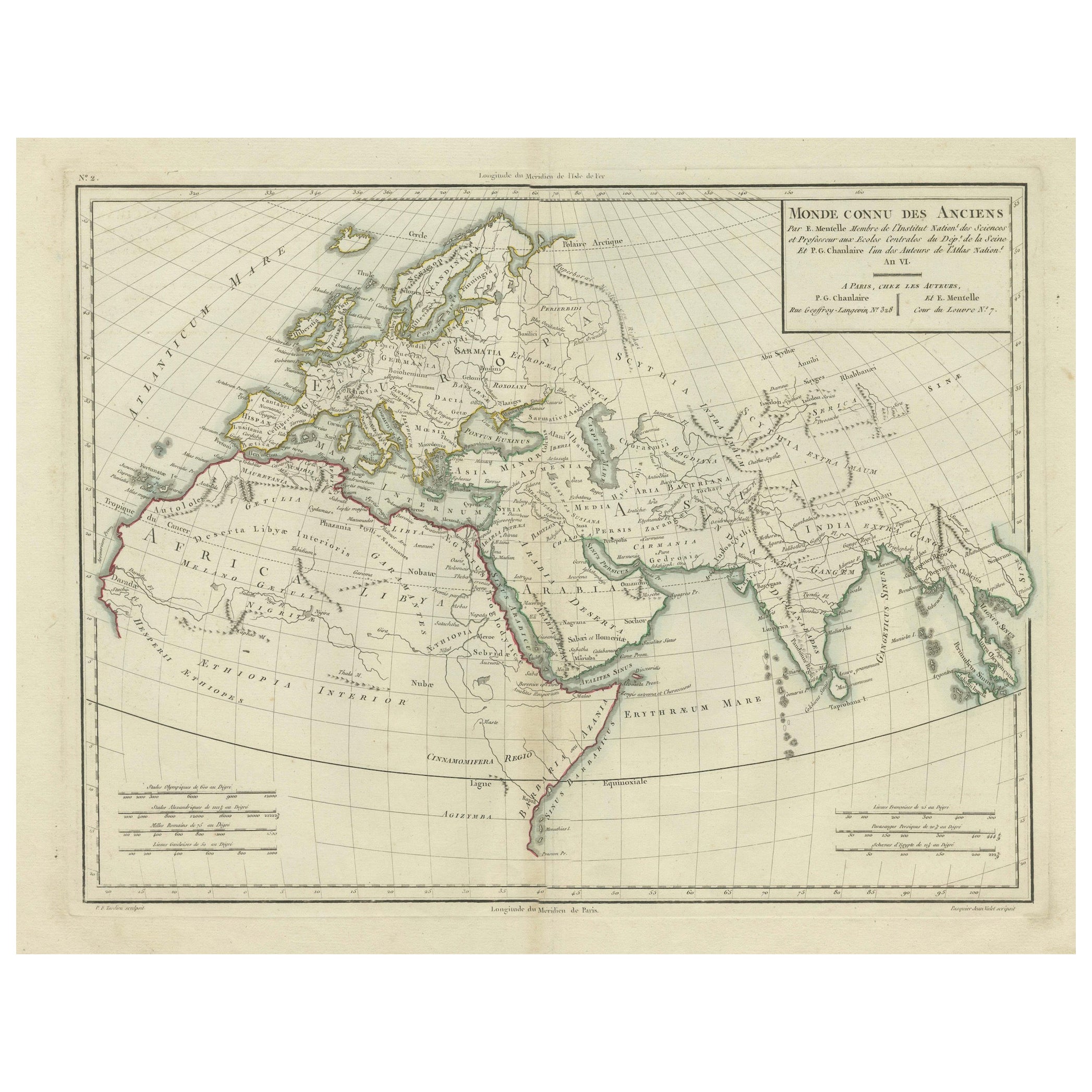 Ancient World Map: Europe, Africa & Asia - 1802 Tardieu Atlas