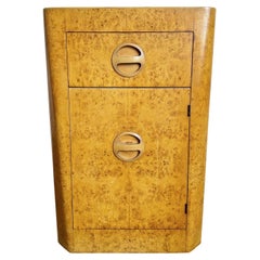 Art Deco Birds Eye Maple Veneer Nightstand/End/Side Table