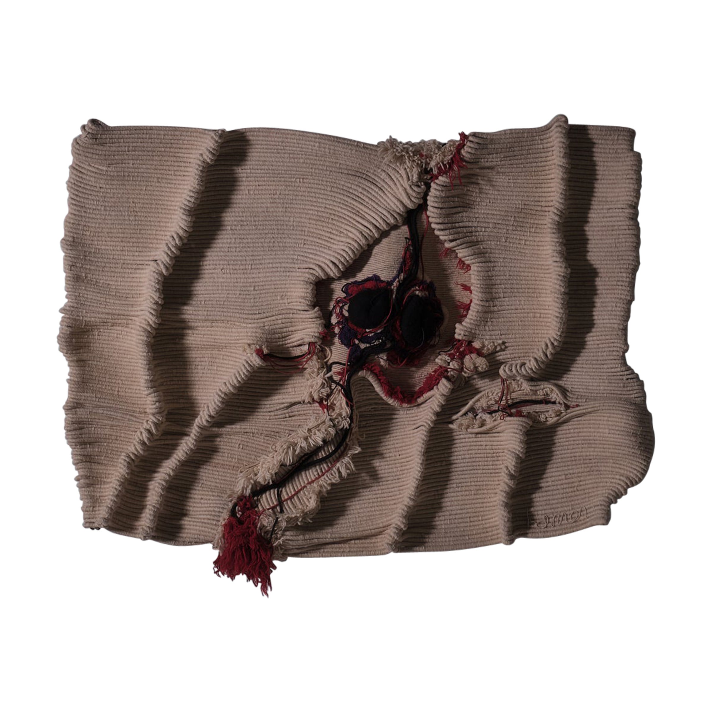 Large pleated voluminous wall tapestry, France 1970s For Sale