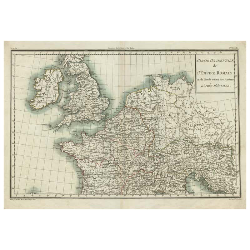 Map of Ancient Gaul and Roman Provinces: Early 19th Century - 1802 ...