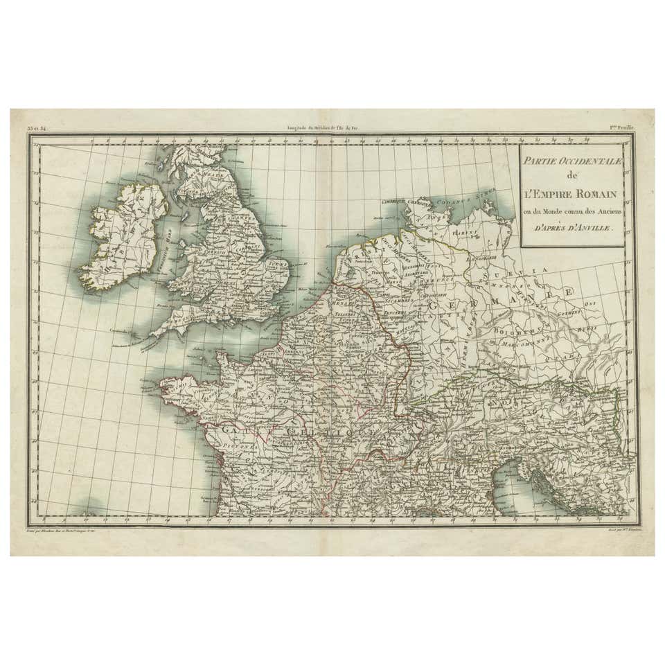 Map of Ancient Gaul and Roman Provinces: Early 19th Century - 1802 ...