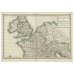 Western Roman Empire Map: British Isles & Gaul - 1802 Tardieu Atlas