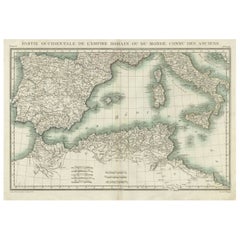 Iberian Peninsula & Mediterranean Map: Western Roman Empire, by Tardieu, 1802