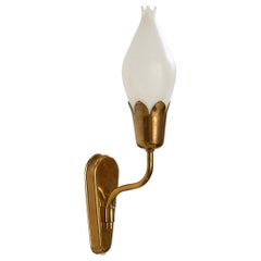 Fog & Mørup, Wall Light, Brass, Glass, Denmark, 1950s