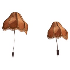 Schwedische Designerin, Wandleuchte, Samt, Schweden, 1970er Jahre