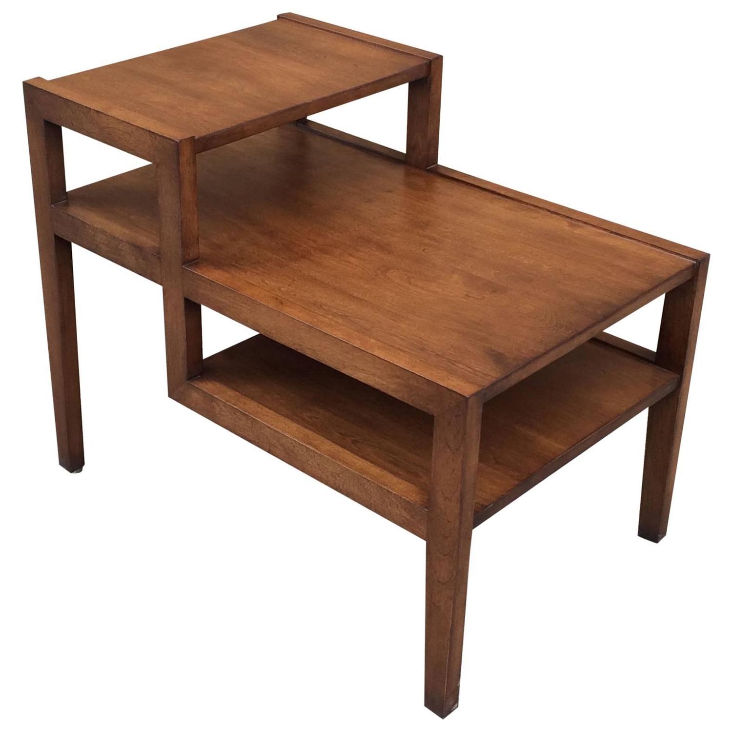 Russel Wright MidCentury Modern Tiered Birch Side Table at 1stdibs