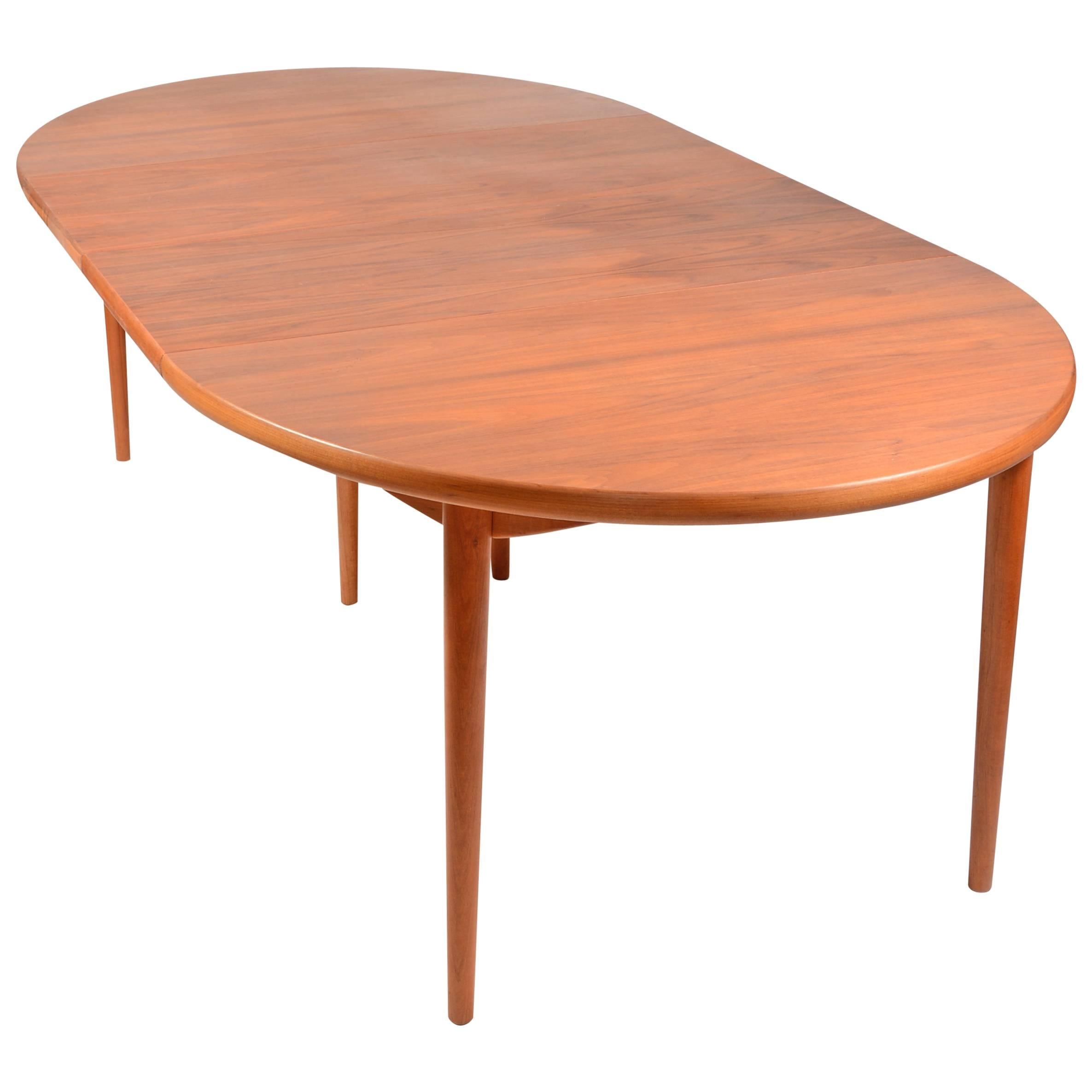 Large Early Vintage Scandinavian Modern Dining Table in Teak by Moreddi