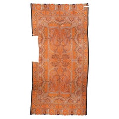 Antique Indian Textile Paisley Shall. Left Middle Part Missing 5'2'' x 10'1''
