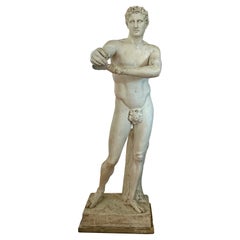 Lifesize Plaster Statue of a Greek Athlete or Apoxyomenos
