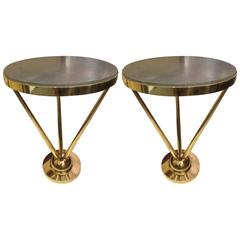 Pair of Sculptural French 1970s Bronze Tables with Marble Tops 12