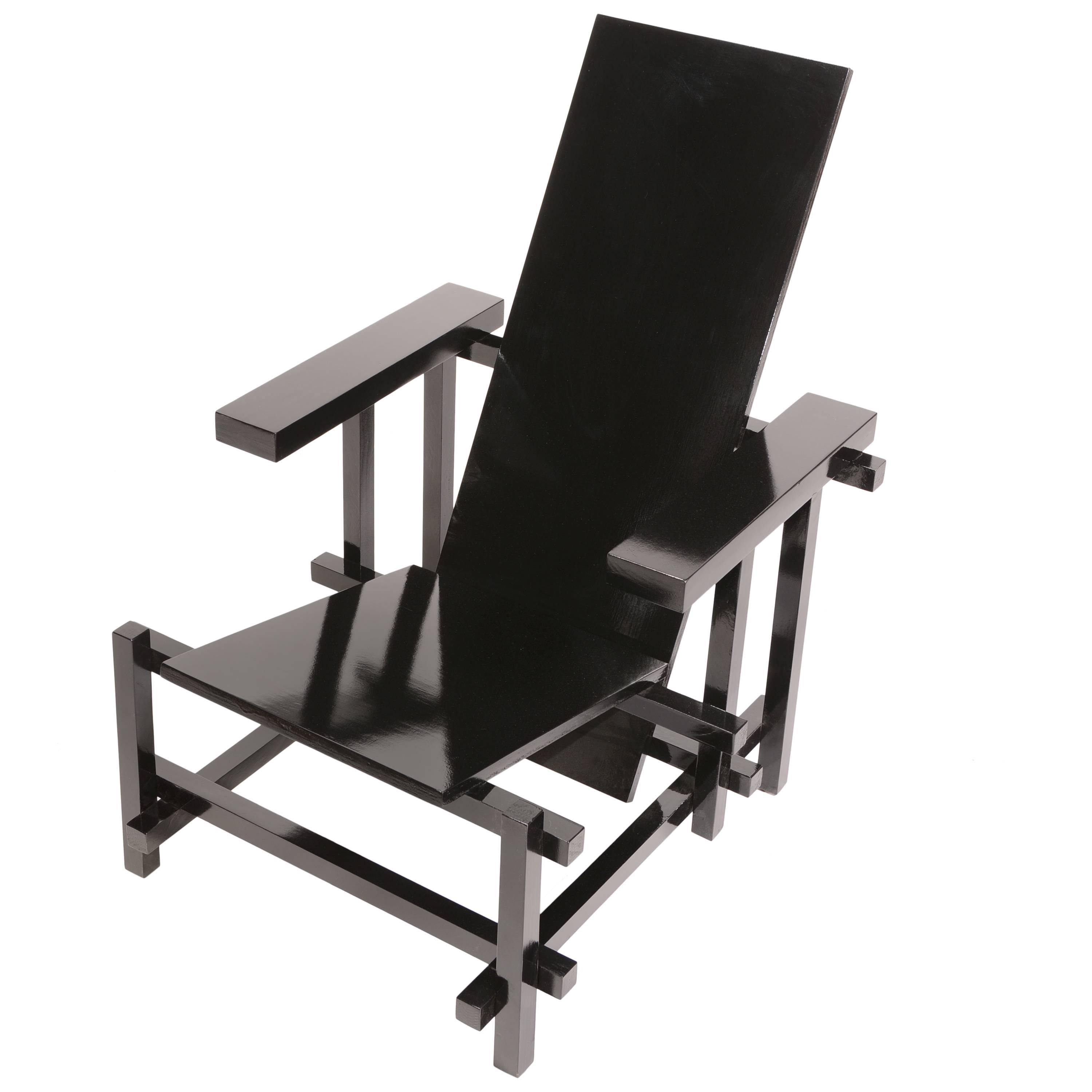 Vintage Gerrit Rietveld Chair in Black