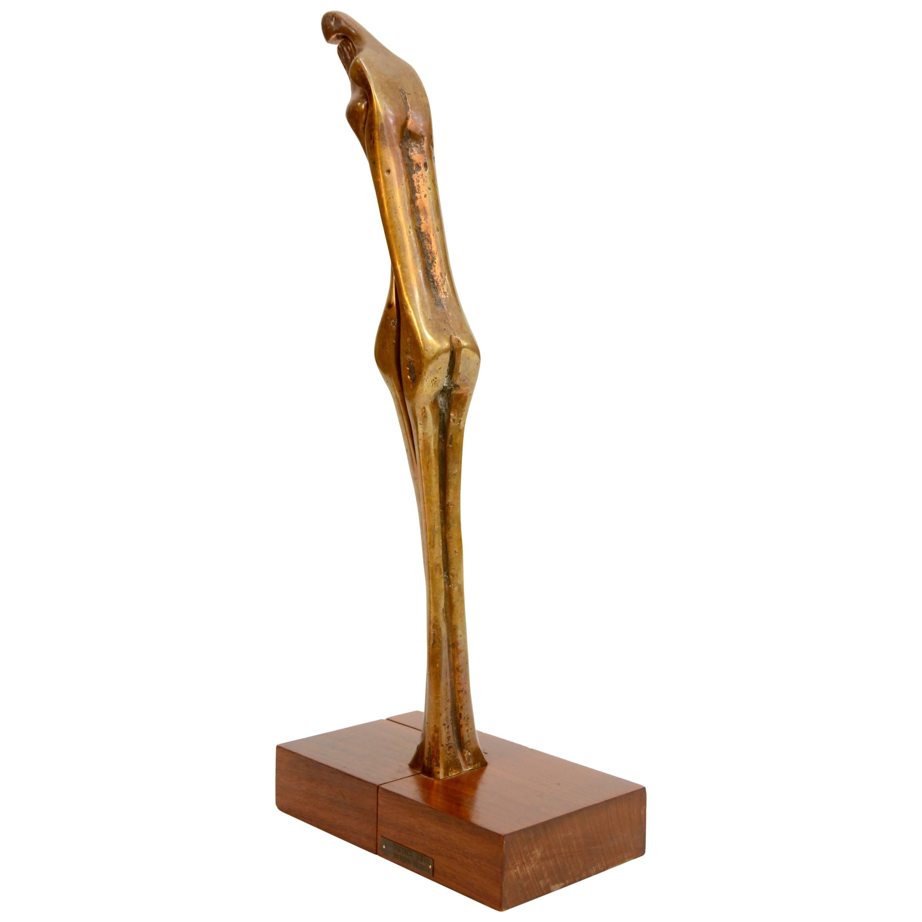 Aharon Bezalel Solid Brass Sculpture  For Sale