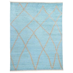 New Azure Contemporary Moroccan Area Rug