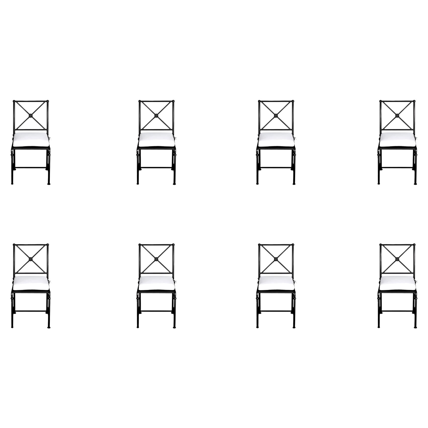 21st Century European Set of Eight Aluminum Side Chairs Genevieve For Sale