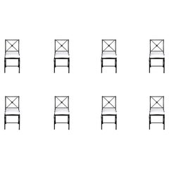 21st Century European Set of Eight Aluminum Side Chairs Genevieve