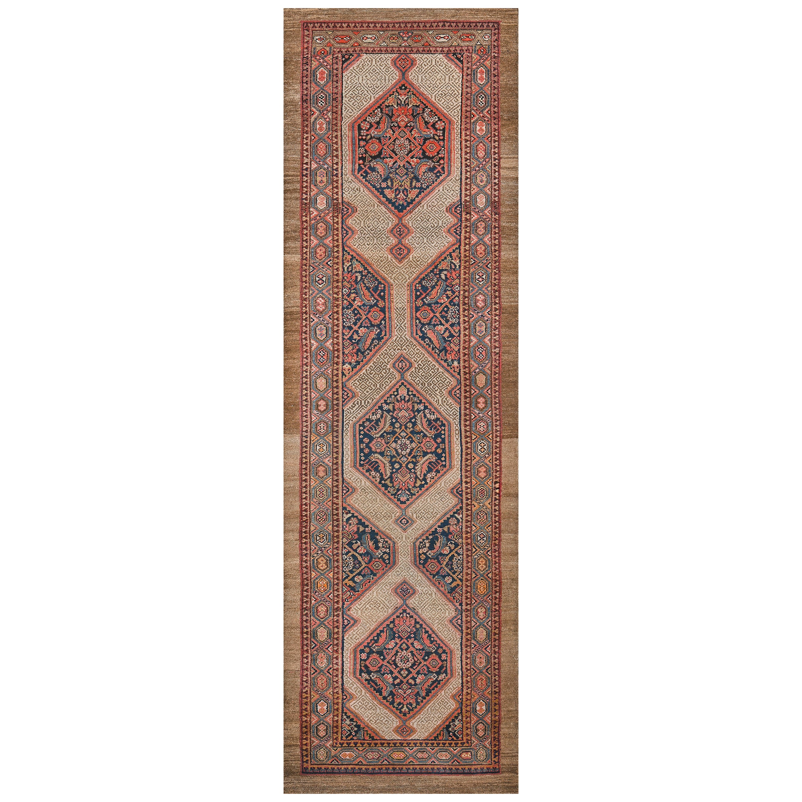 Traditioneller handgewebter Herati Persischer Serab-Läufer aus Persien 3'7"x12'