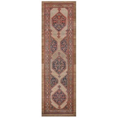 Traditioneller handgewebter Herati Persischer Serab-Läufer aus Persien 3'7"x12'