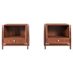 Vintage Walnut Floating Nightstands by Kipp Stewart for Drexel