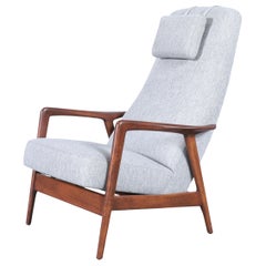 Swedish Walnut Recliner Chair by Alf Svensson for Dux