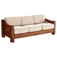 Used Null, Sofa, Pine, Fabric, USA, 1970s
