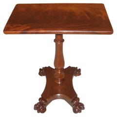 19th Century Neoclassical Side or Lamp Table of Figured Mahogany