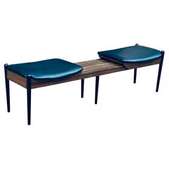 Mid-Century Modern Expanding Slat Bench on Pencil Legs