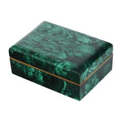 Antique Austrian Malachite Lidded Dresser Box