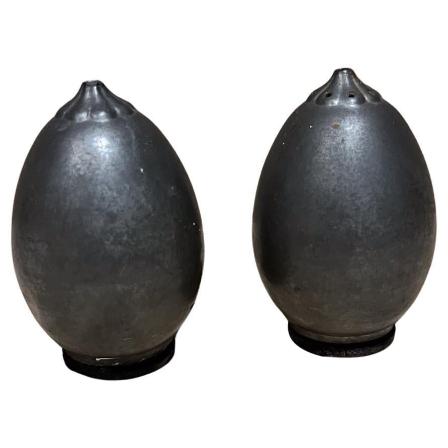 1940s Just Andersen Pewter Salt and Pepper Shaker Danmark