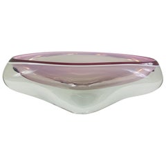 Flavio Poli  Sommeroso lavender plum and cream Murano art glass bowl