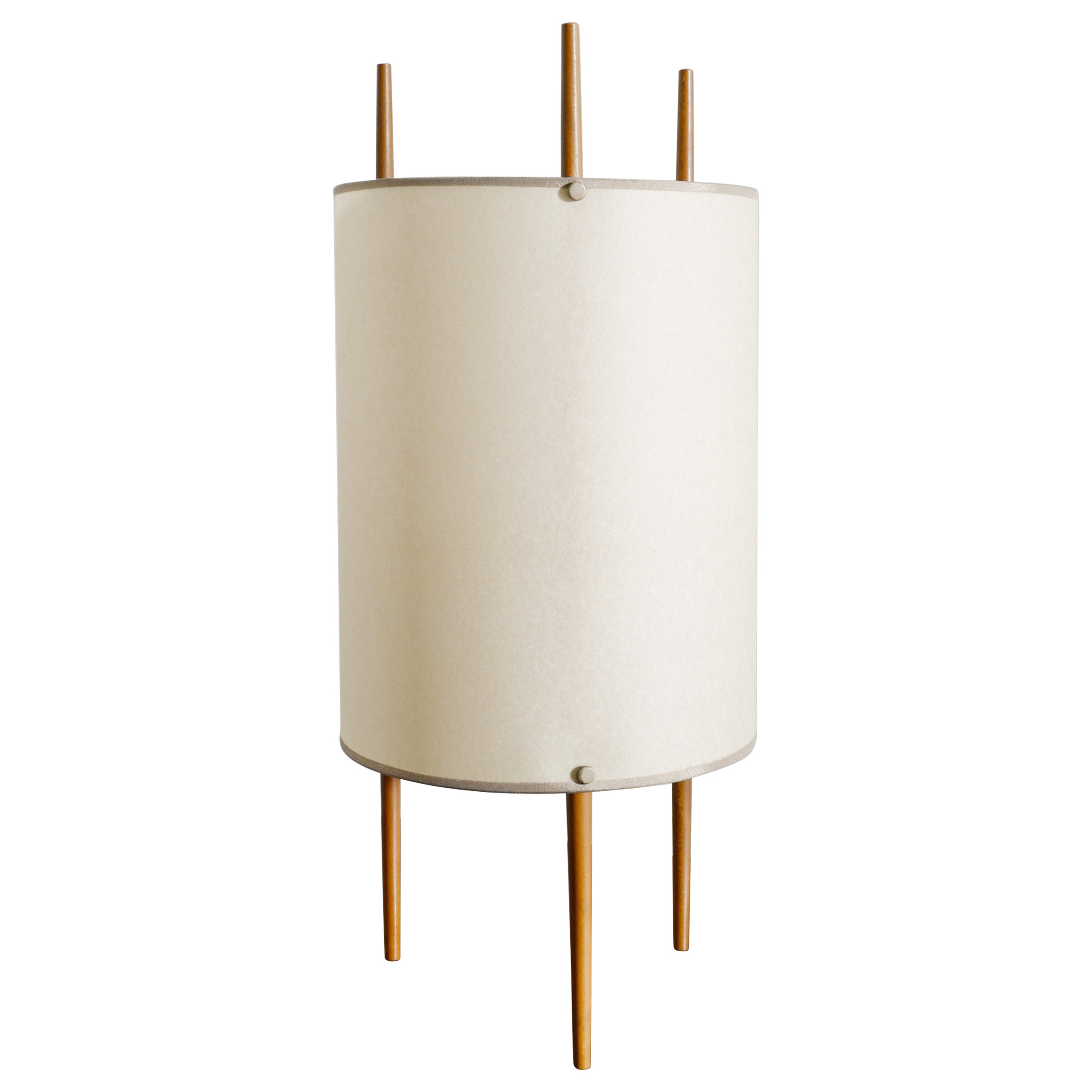 Lampe de bureau n° 9 Isamu Noguchi en bois et papier produite par Knoll, années 1940